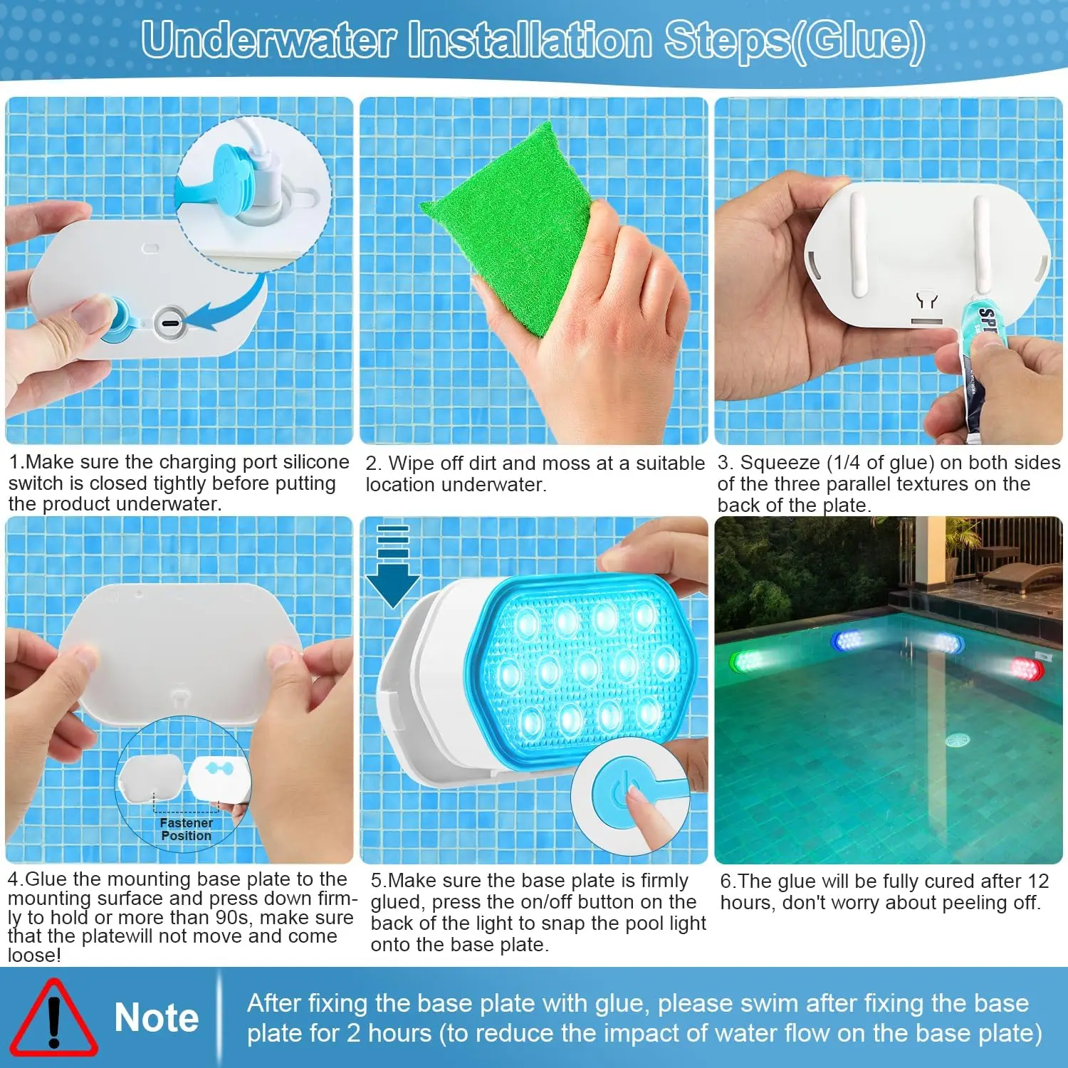 Luces LED para piscina, iluminación subacuática, accesorios impermeables para piscina, luces recargables con control remoto, para piscinas