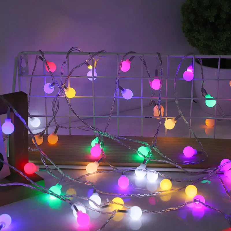 Imagem -03 - Led Ball Garland Lights para Decoração Usb Bateria Fairy String Lâmpada ao ar Livre Natal Feriado Casamento Jardim 100led