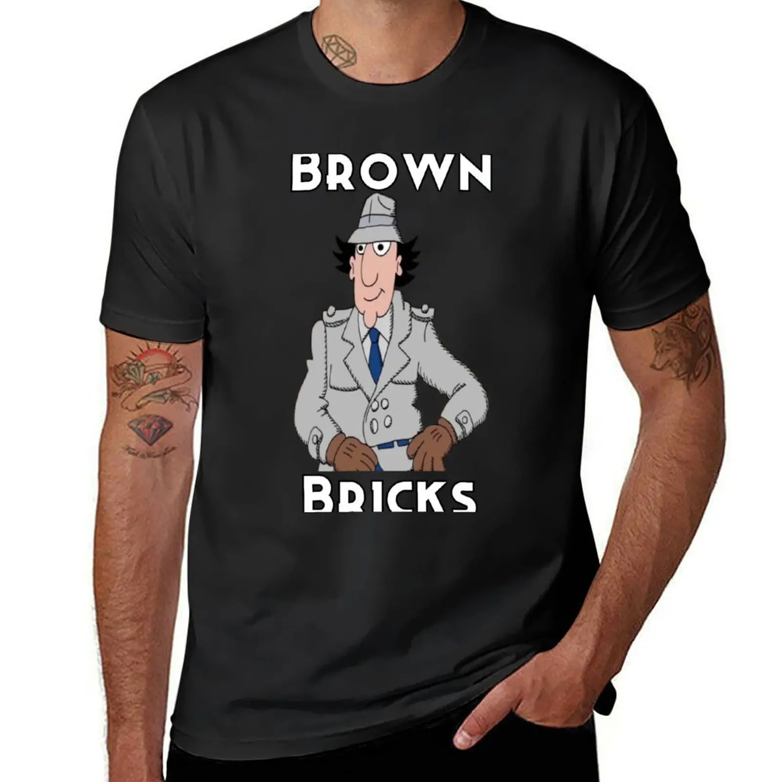 Inspector Gadget - Brown Bricks in Minecrap T-Shirt tops cute tops quick drying heavy weight t shirts for men