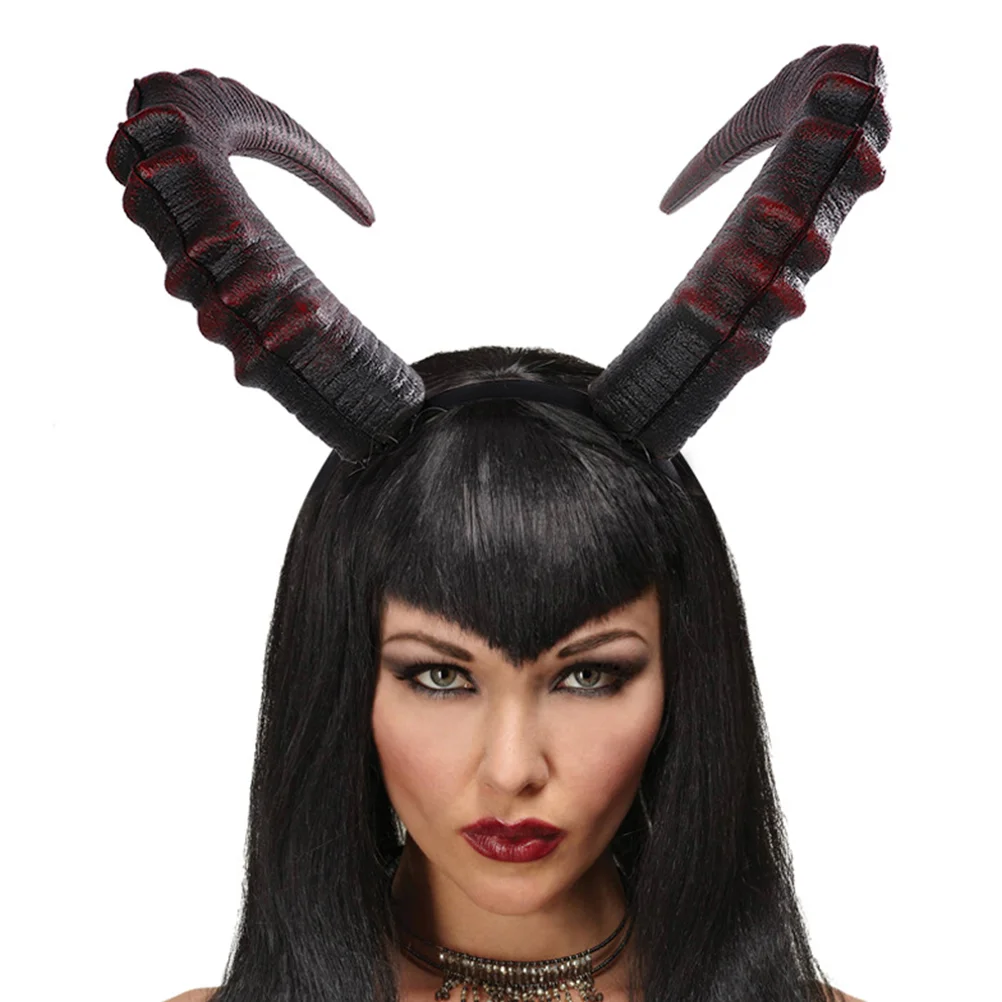 Devil's Horn Headband Hairbands Costumes for Man Mask Hoop Pu Carnival Prop Miss Men Halloween