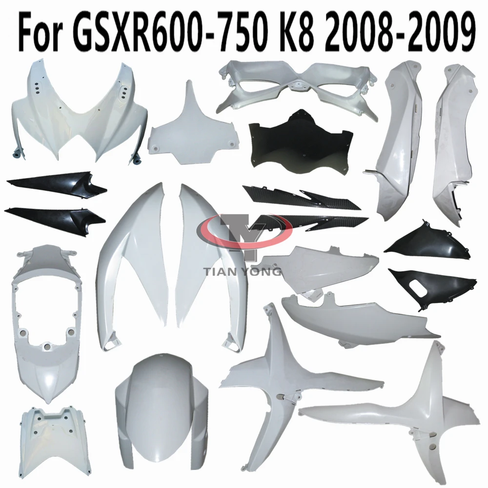 Unpainted Fairing Bodywork Motorcycle Components Pack left right For GSXR600 GSXR750 GSXR 600 750 2008 2009 2010 K8