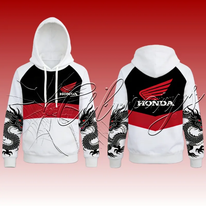

Мужская толстовка-худи 2026 Honda Racing для мотокросса и активного отдыха, с ретро-дизайном и персонализированным узором дракона, спортивная толстовка для бездорожья