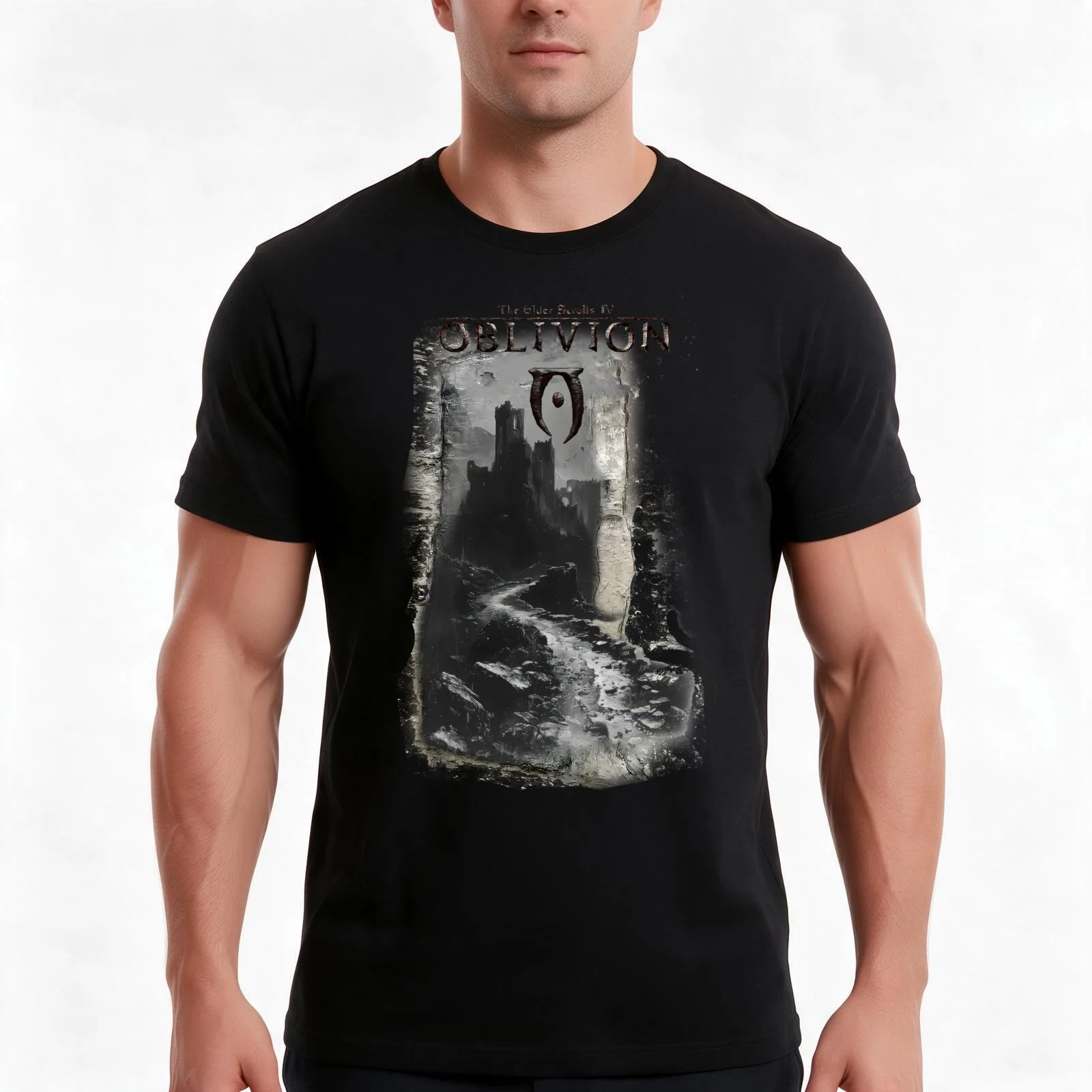 oblivion remastered fanart T-Shirt Summer Casual Cotton Tee Oversized Streetwear Tops Vintage Graphic Print Unisex Men Women
