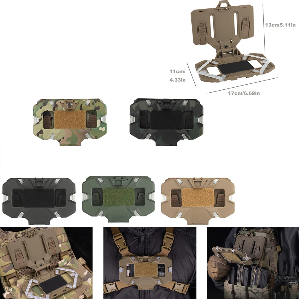 Universal Tactical Navigator Large Screen Mobile Phone Chest Molle Plate Folding Phone Bag