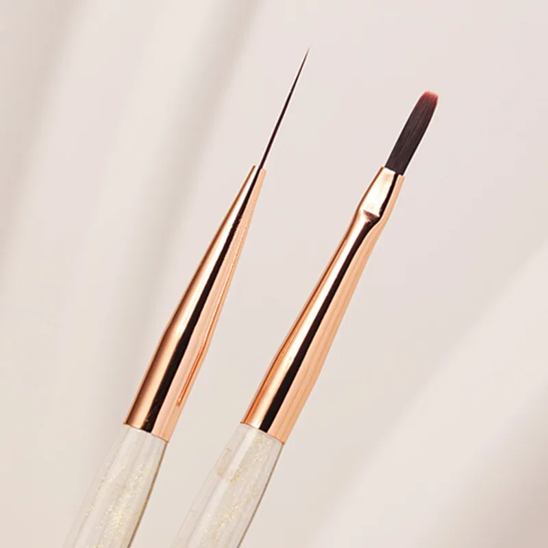 1/2 個透明ハンドルブラシアートライナーマニキュアペイントブラシ Uv ジェルエクステンションビルダー描画ペン