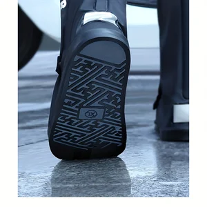 Hohe Röhrchen Regenstiefel für Motorräder, undurchlässige reflektierende nicht -Flip -Schuhe, wiederverwendbares Schutzzubehör 8 Hauptverkaufsschuh Stiefmoto - №1