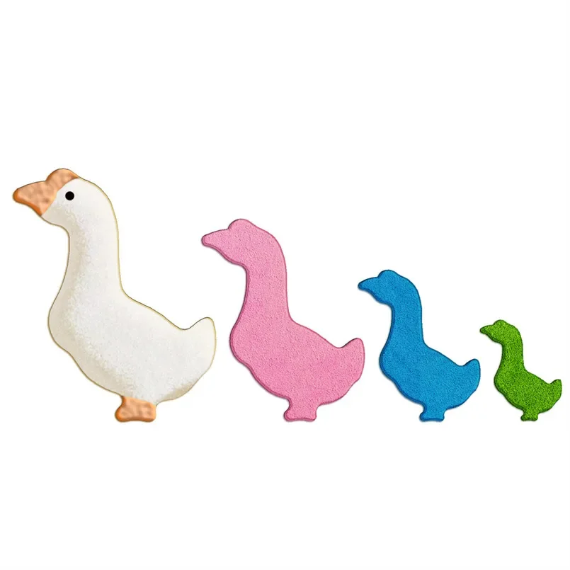 Four Specification Cartoon Animals Poultry Big White Goose,Plastic Mold,Cake Fondant Tools,Cookie and Sushi Fruits Cutters