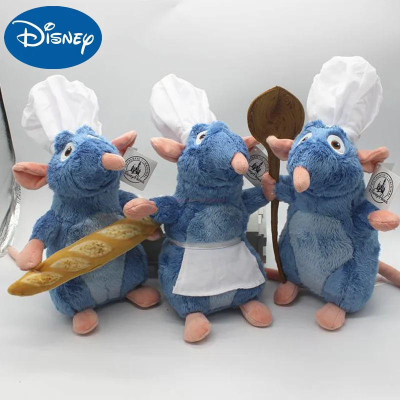 

Cute Disney Mouse Anime Ratatouille Remy Bread Hat Plushie Stuffed Animals Plush Toys Kawaii Lovely Room Pillow Boy Dolls Gifts