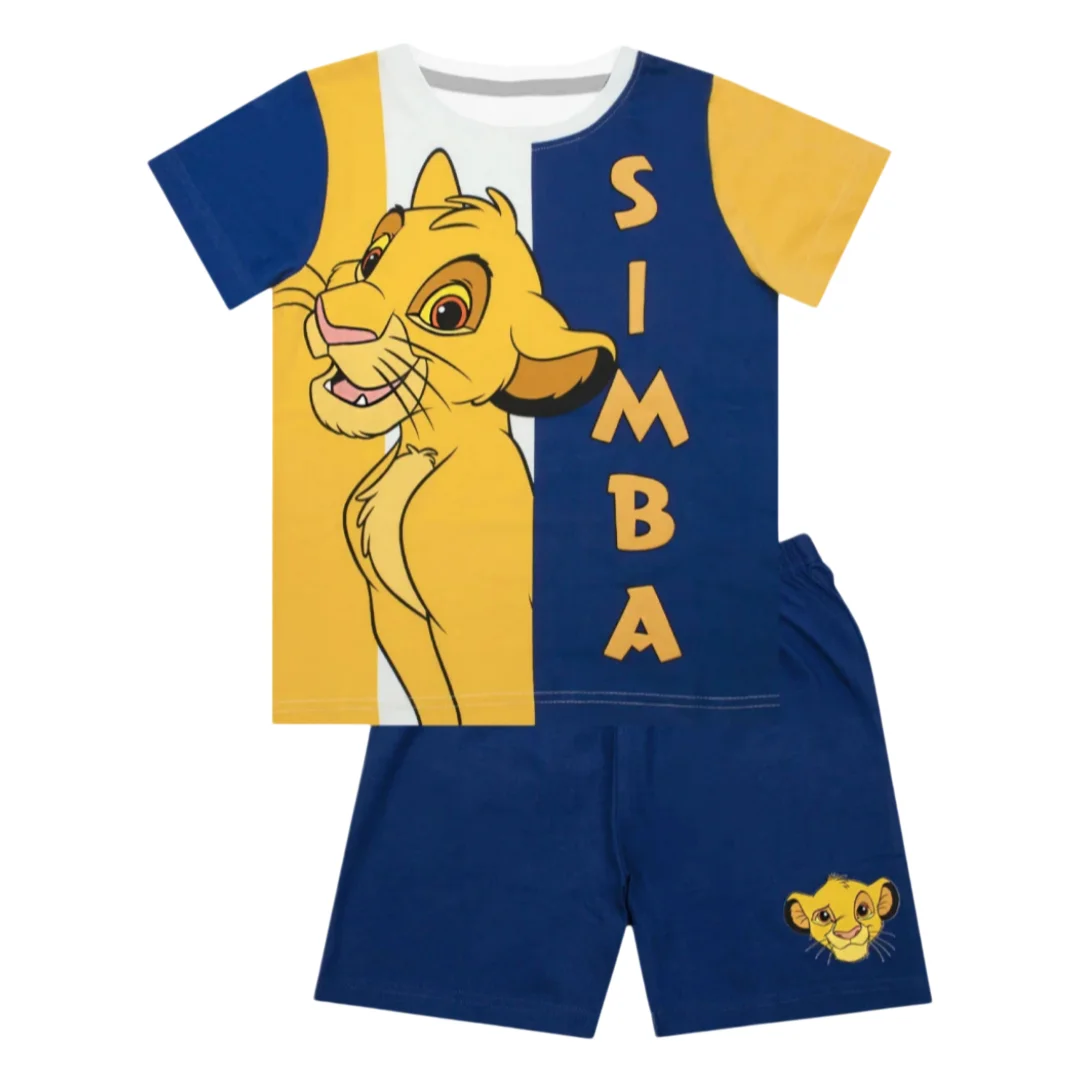 Potdemiel The Lion King Simba Pajama Just Lion Around Conjuntos de camisetas e shorts para adultos e crianças, família, verão, secagem rápida, confortável e elegante