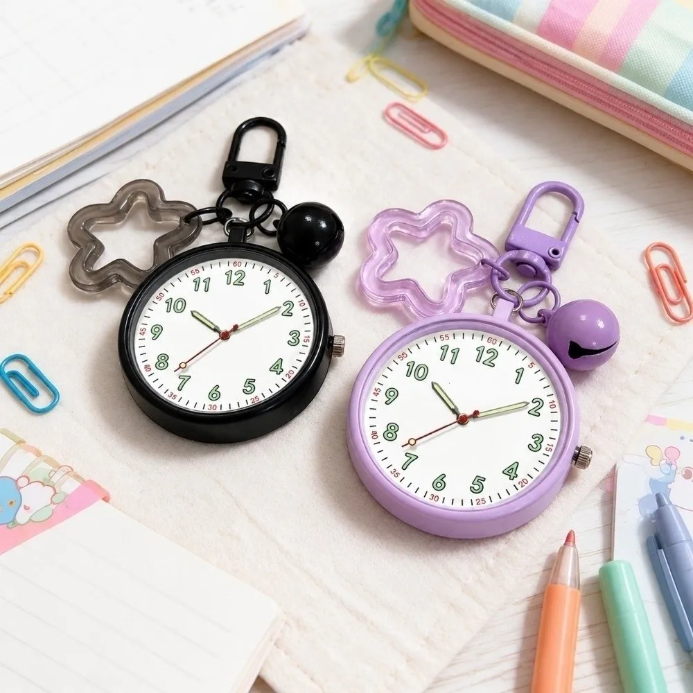 Portable Pocket Watch Key Chain Mini Quartz Movement College Cute Backpack Pendant Easy Reading Lightweight