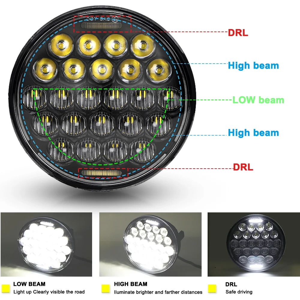 Faro LED para motocicleta, accesorio para Dyna Softail Sportster 5,75 XL883 FXCW 5 883 \