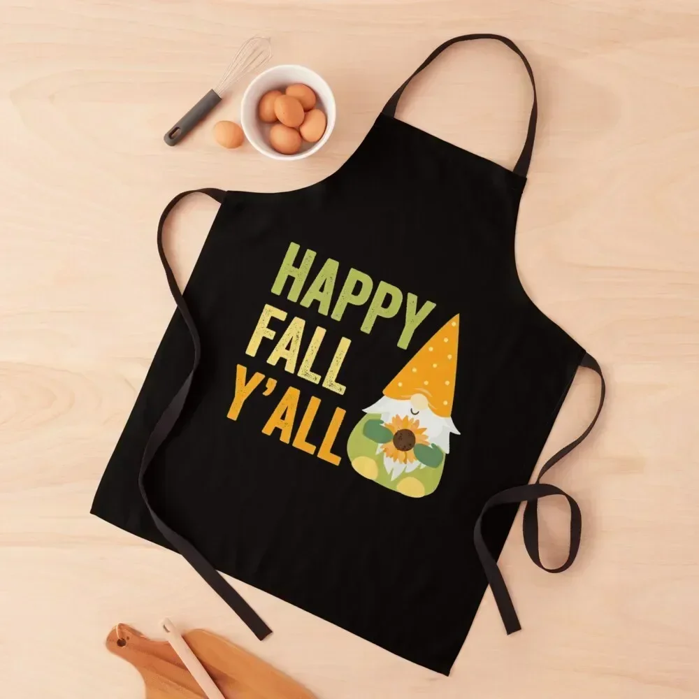 

Happy Fall Y'all Apron Kitchen Kawaii Accessories beauty master professional kitchen kitchen jacket woman Apron