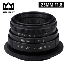 25mm F1.8 Mini CCTV C Mount Wide Angle Optical Lens  for canon eosm Nikon N1 Sony  NEX Fuji Olympus Panasonic  Mirrorless camera