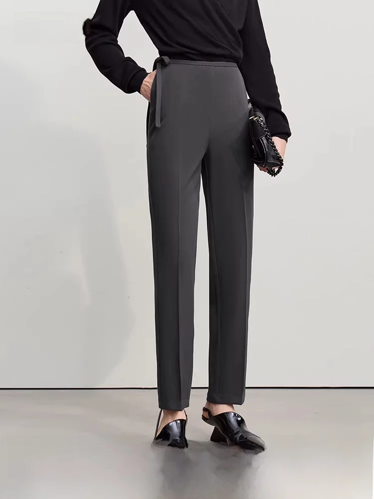 

Женские повседневные брюки-сигареты с поясом, зауженные, на молнии, из смесового полиэстера, весна 2026