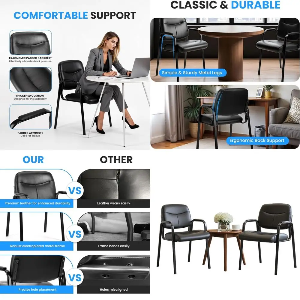 

Стулья для комнаты ожидания с мягким подлокотником, комплект из 2 предметов для конференций, прием, вестибюля, домашней столовой, стола