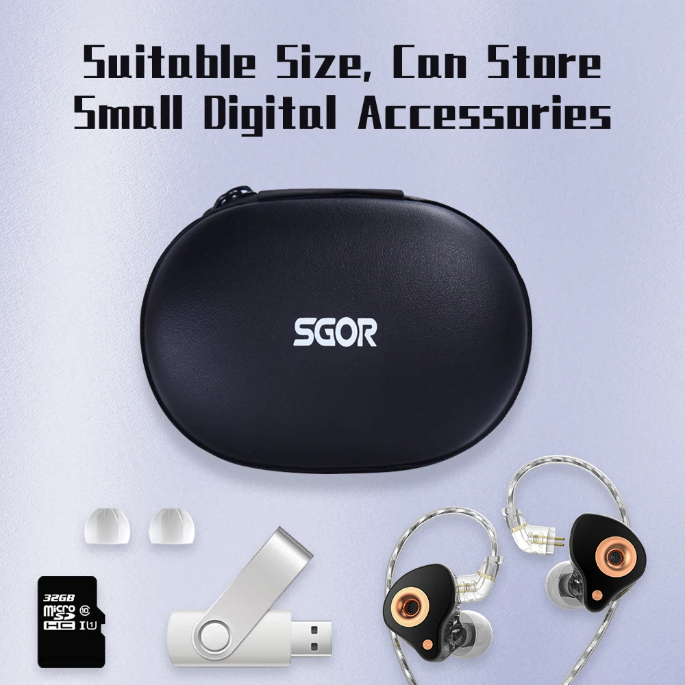 SGOR PU Mini borsa per auricolari portatile portamonete per cuffie custodia per cavo USB custodia per custodia accessorio per borsa per venus edx PR1