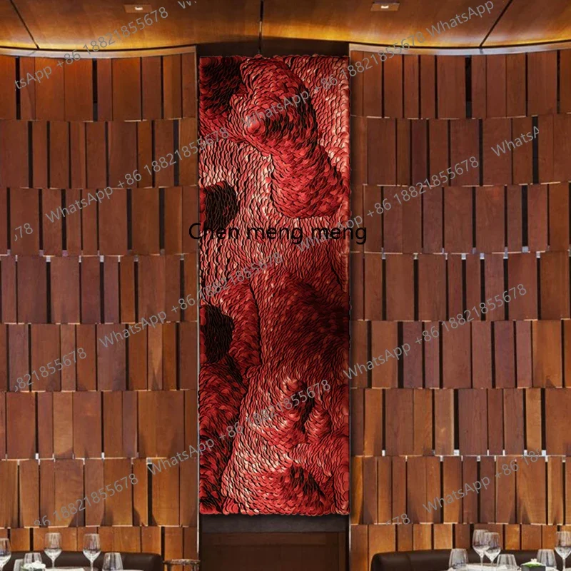 A74Modern light luxury decorative painting hotel, sofa background entrance leather installation wall 3D art hanging painting