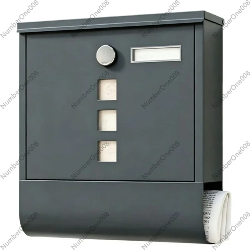 Wall-mounted Brass Mailbox Lock With Viewing Window, Easy To Install, For Secure Mail Storage