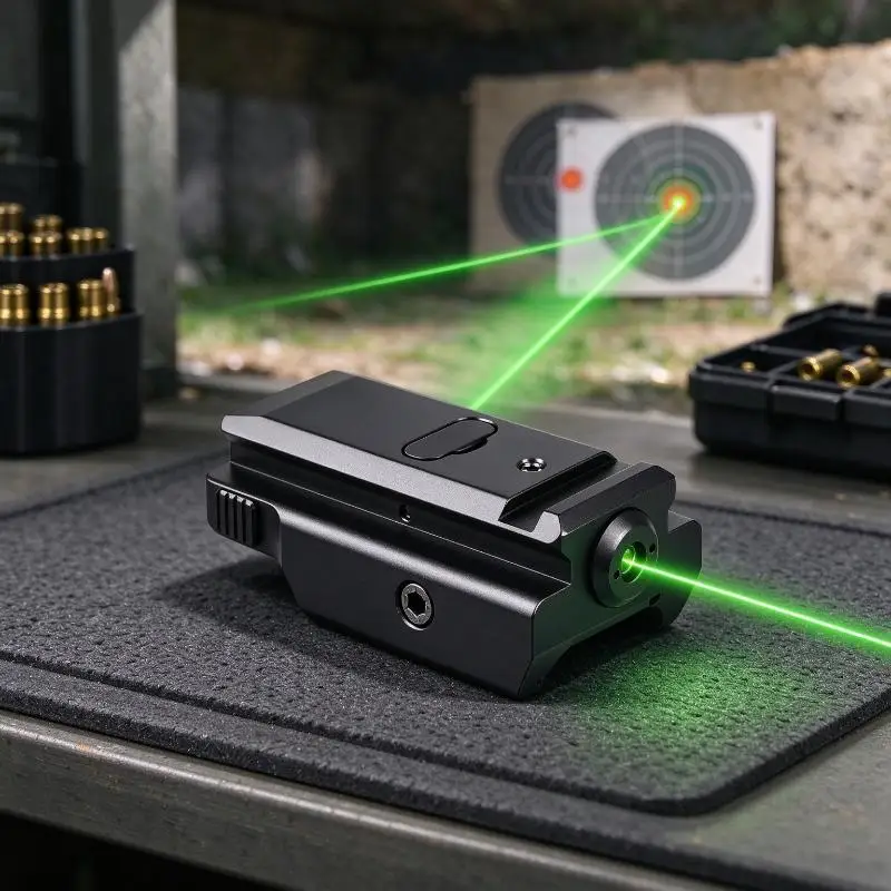 Portable 20mm Rail Laser Calibrator Aluminum Alloy Type-C Charge Red Green Beam Outdoor Optical Dot Positioning Gear