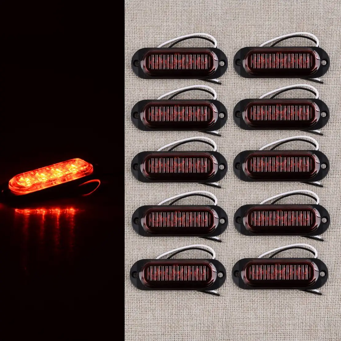 

10Pcs LED Clearance Side Marker Fender Turn Signal Light Lamp Indicator Fit for RV Car Trailer Truck Caravan Camper Lorry Boat