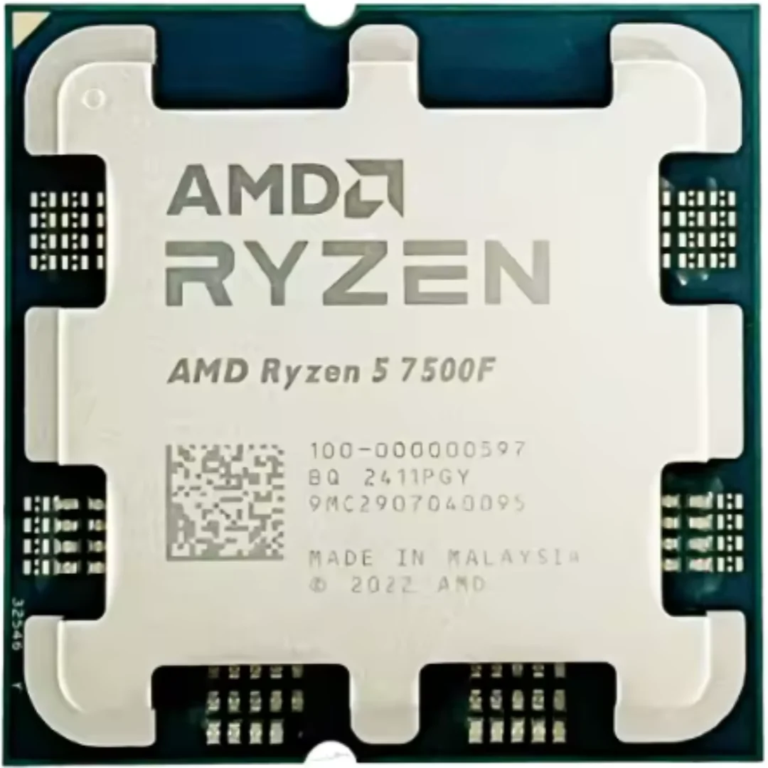 معالج AMD مستعمل Ryzen 5 7500F R5 7500F سداسي النواة اثني عشر خيط 3.7 جيجا هرتز 65 وات L3/32 ميجابايت مقبس AM5 وحدة المعالجة المركزية 100-000000597
