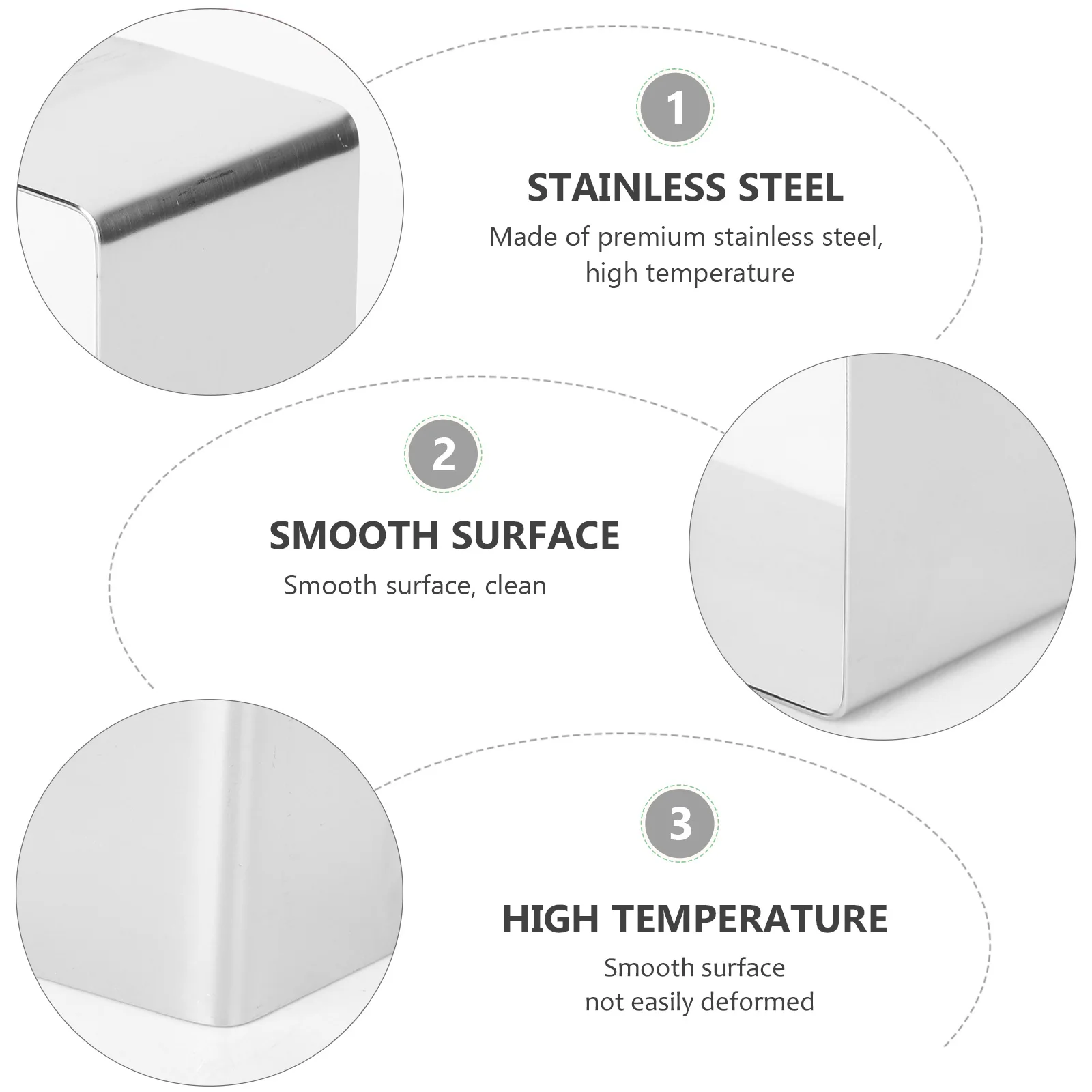 

Stainless Steel Cake Ring Mousse Cutter Baking Tool For Diy Pastry Cookie Dough Fondant Cheese Smooth Surface Silver Kitchen