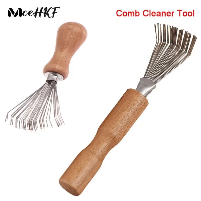 

1PCS Wooden Comb Cleaner Delicate Cleaning Removable Hair Brush Comb Cleaner Tool Handle Embeded Tool