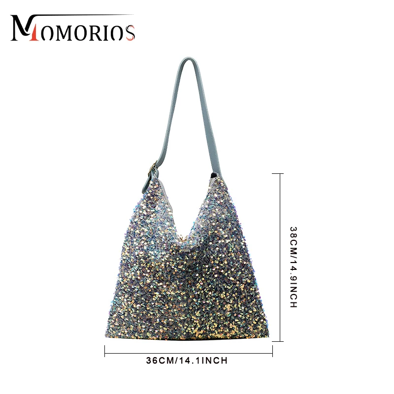 Borsa a tracolla con paillettes adatta per borse della spesa di grande capacità per ragazze Casual quotidiane