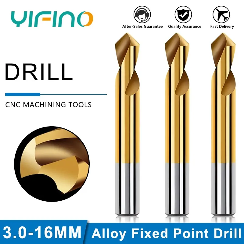 YIFINO Stainless Steel Bit Centering Drill Alloy Fixed Point Drill Titanium Plated Positioning Drill Tungsten Steel Point Drill