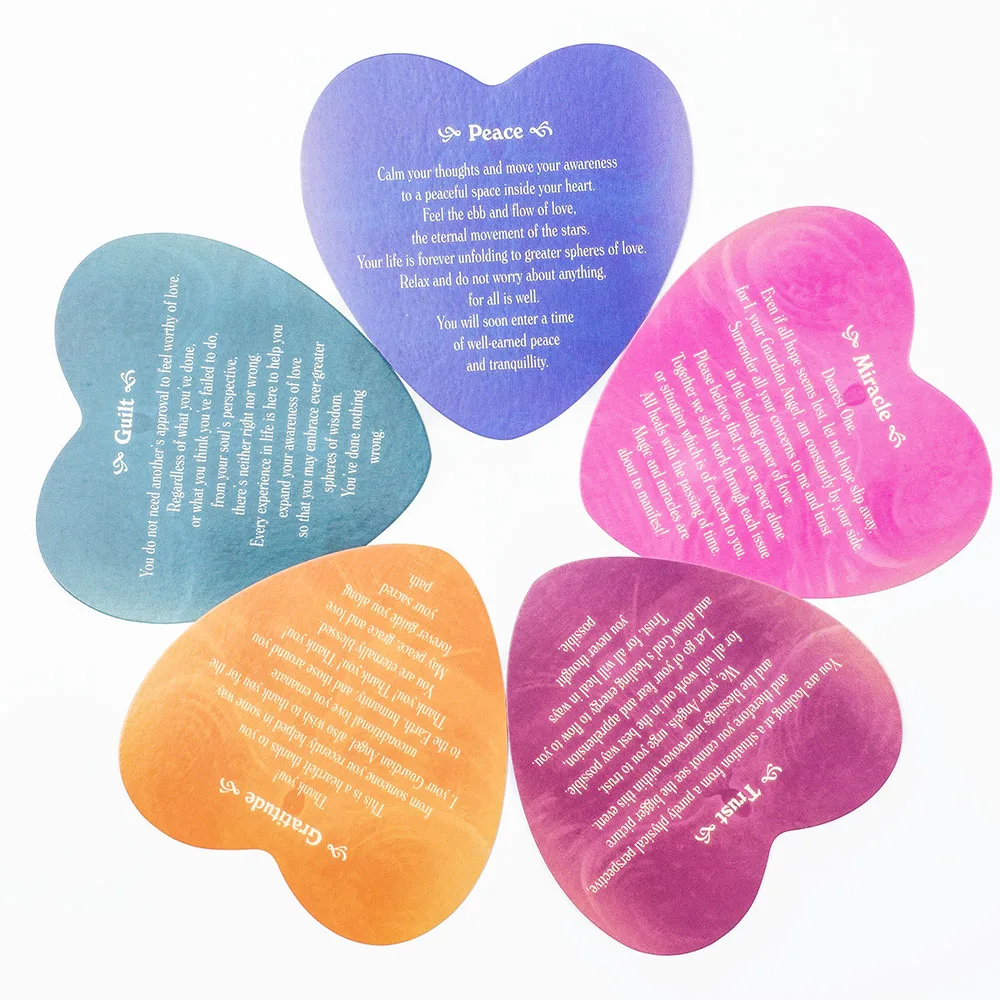 Gudian Angel Cards Heart-shaped English Oracle Card 46 Cards  Loving Messages From The Angels