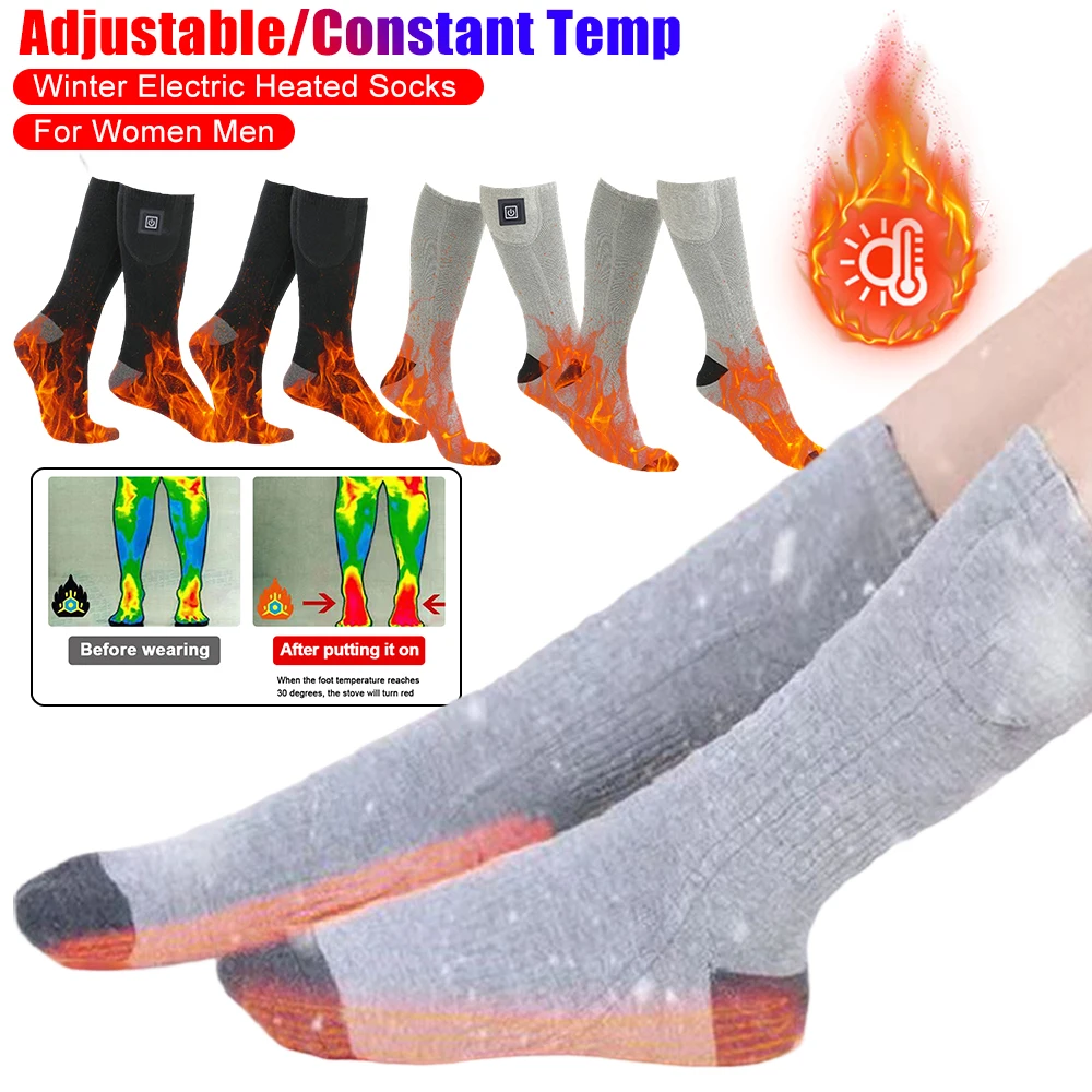 Einstellbare/Konstant Frauen Männer Beheizte Socken Winter Outdoor Wandern Ski Thermische Socken Elektrische Heizung Fuß Wärmer Ohne Batterie