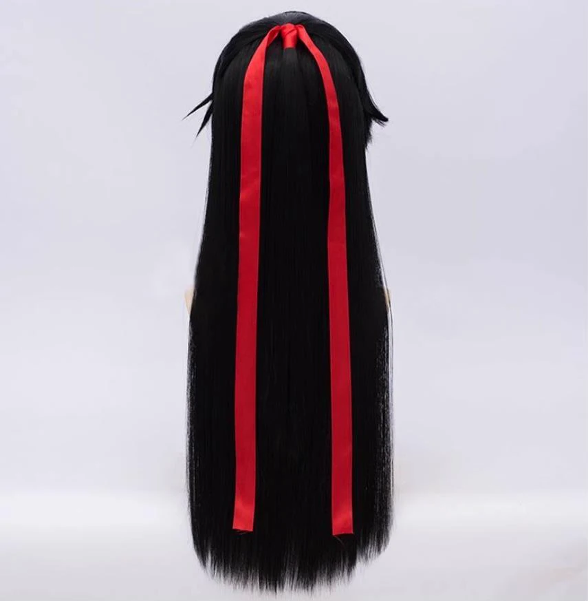 Long Straight Black Synthetic Wig with Middle Part Fluffy Lolita Cosplay Men Anime Game Cosplay Wig for Daily Party