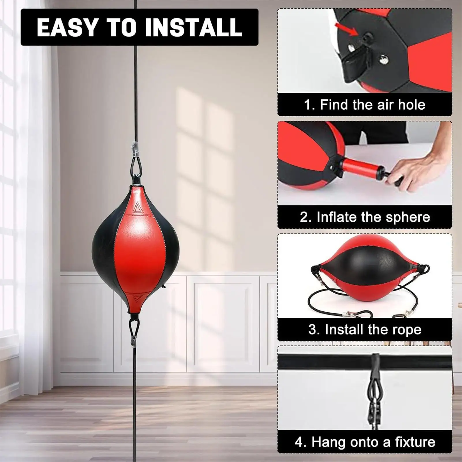 Geschwindigkeit Taschen Für Boxen Elastische Punching Ball Tragbare PU Leder Doppel Ende Boxsack Für Workout Koordination Core Training