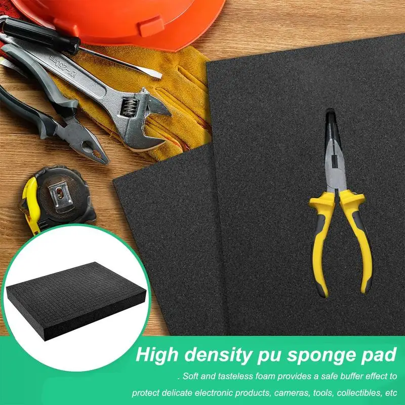 Pre-cutting Foam Insert High Density Pick Pluck Sponge Pick Apart Toolbox Foam Black Shadow Sponge For Travel Accessories Trips