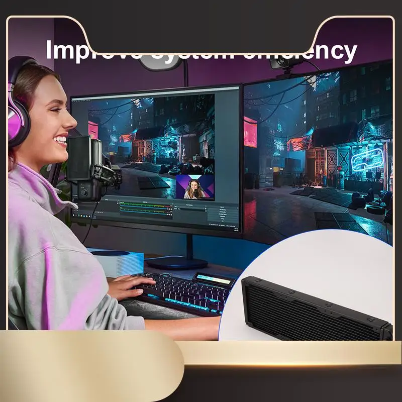 

Алюминиевый радиатор водяного охлаждения, 18 труб, радиатор 360 мм для компьютера, теплообменник, жидкостный охладитель-N36R