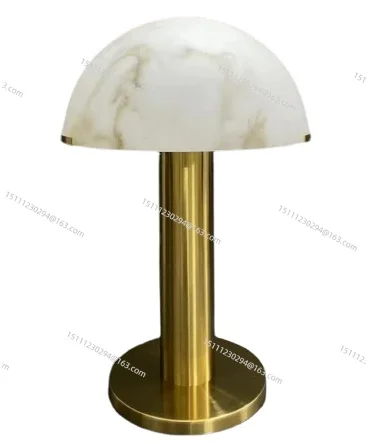 Modern Mushroom Shape Lampshade Golden Marble Table Lamp for Home/Cafe