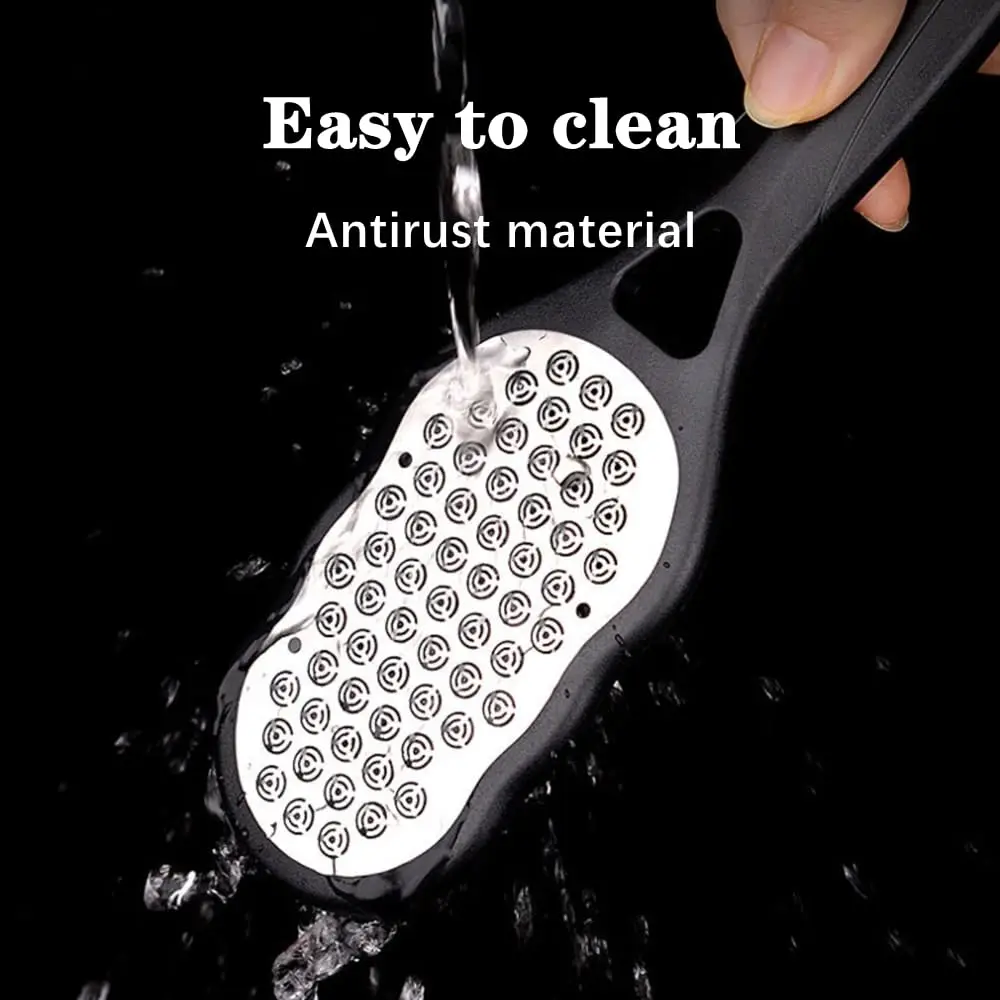 1pc arquivo de pé de aço inoxidável com coletor de pele removedor de calos pedicure pé rasp ralador purificador de pele morta para pés suaves