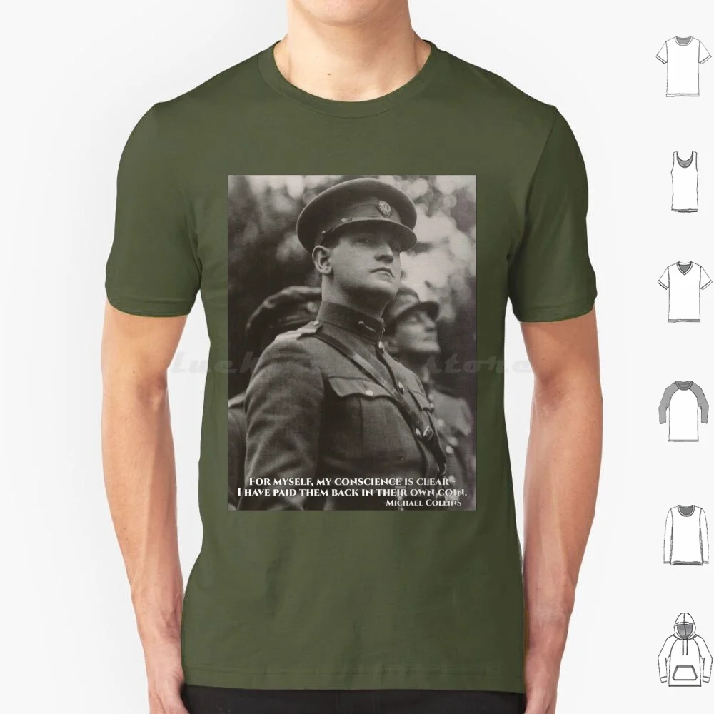 مايكل كولينز- لقد دفعتهم مرة أخرى في عملةهم الخاصة بملصق أيرلندي-أيرلندا-1916 تي شيرت 6xl قطن تي شيرت رائع المشاكل #1