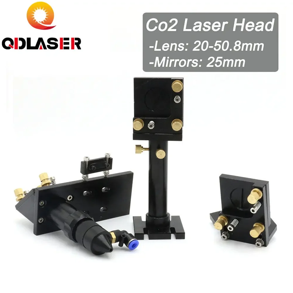 

CO2 Laser Head Mirror Mount Set Silicon Reflect Mirror 25mm USA Focus Lens 20mm-50.8mm for Laser Engraving Cutting Machine