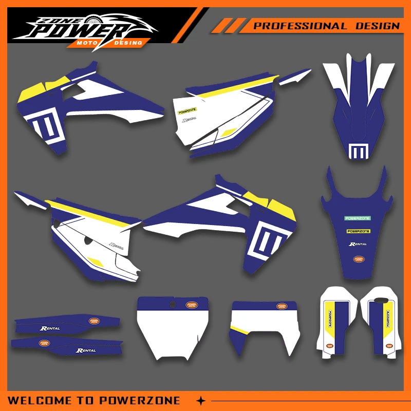 

POWERZONE Graphics Background Sticker Decal Kits For Husqvarna 2019 2020 2021 TC FC TX FX FS 2020 2021 2022 TE FE Customized 01