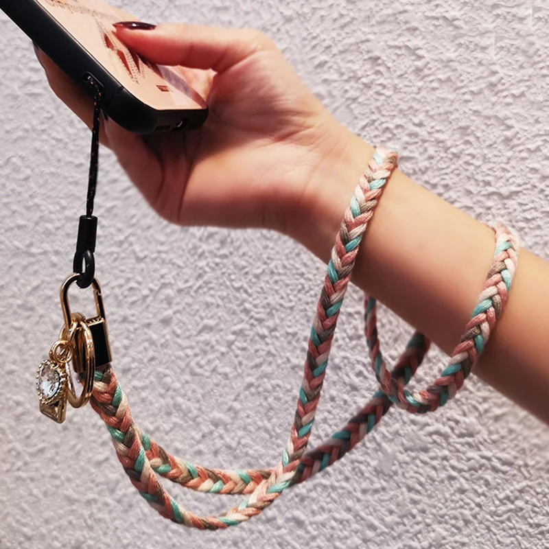 Mobile Phone Chain Anti-lost Cotton Weave Cellphone Straps Charm Hanging Neck Rope Universal Detachable Lanyard For Keychain