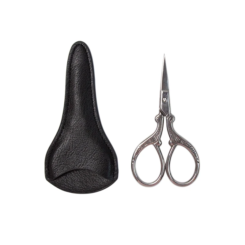 Embroidery Scissors with Sheath Small Sewing Scissor Vintage Sharp Pointed Tip Shears for Craft Art Work Handicrafts Tool