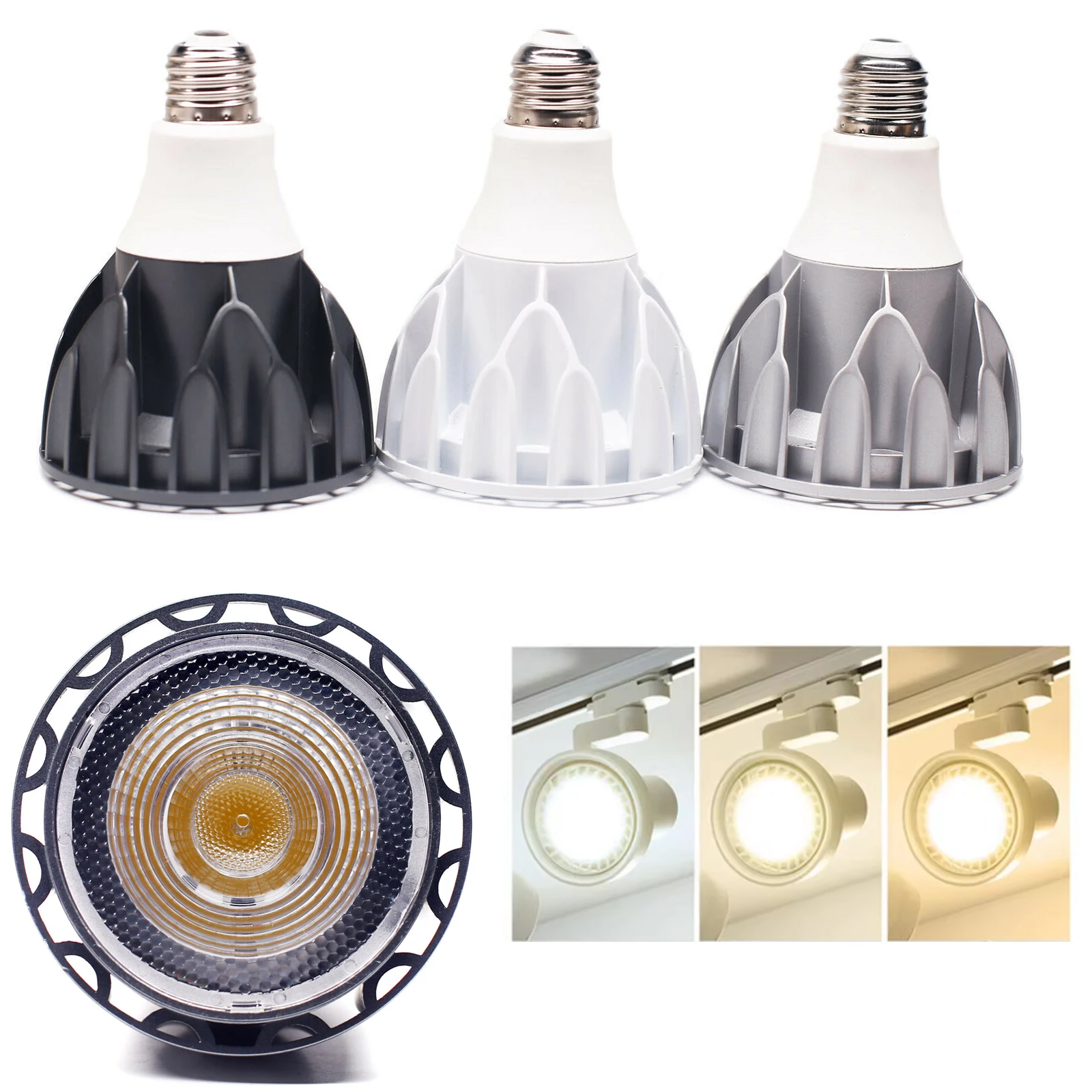 

Dimmable E27 светодиодный прожектор 20w Cob Par Light Downlight трек осветительной установки Spot Lights 3000k / 4500k / 6500k 110v / 220v лампы дома