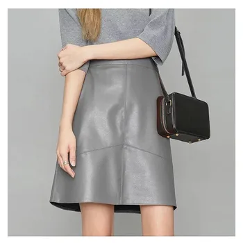 pu leather autumn and winter new design high waist skirt short skirt 4