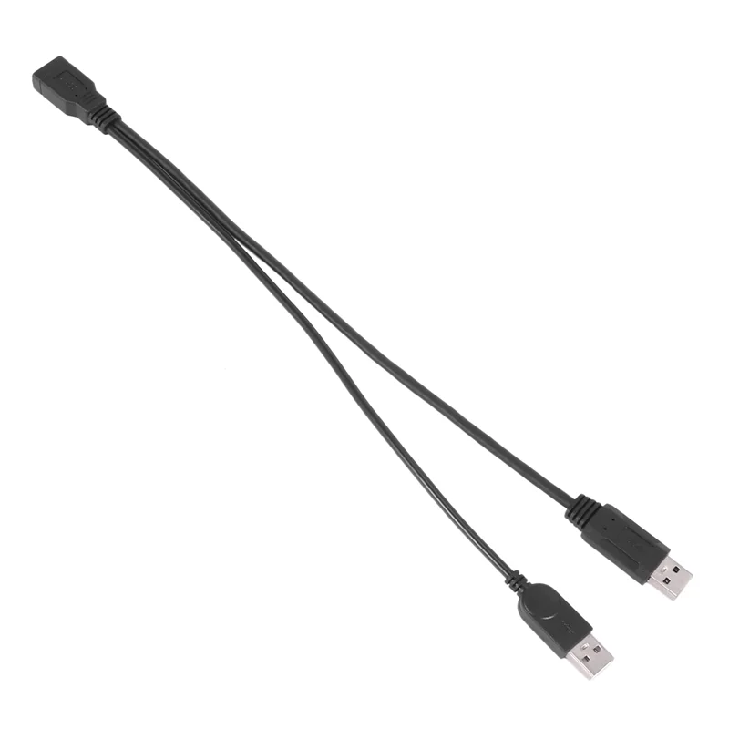 2X Hitam USB 3.0 Perempuan Ke Dual USB Laki-laki Kabel Ekstensi Y Data Daya Ekstra untuk Hard Disk Seluler 2.5 Inci