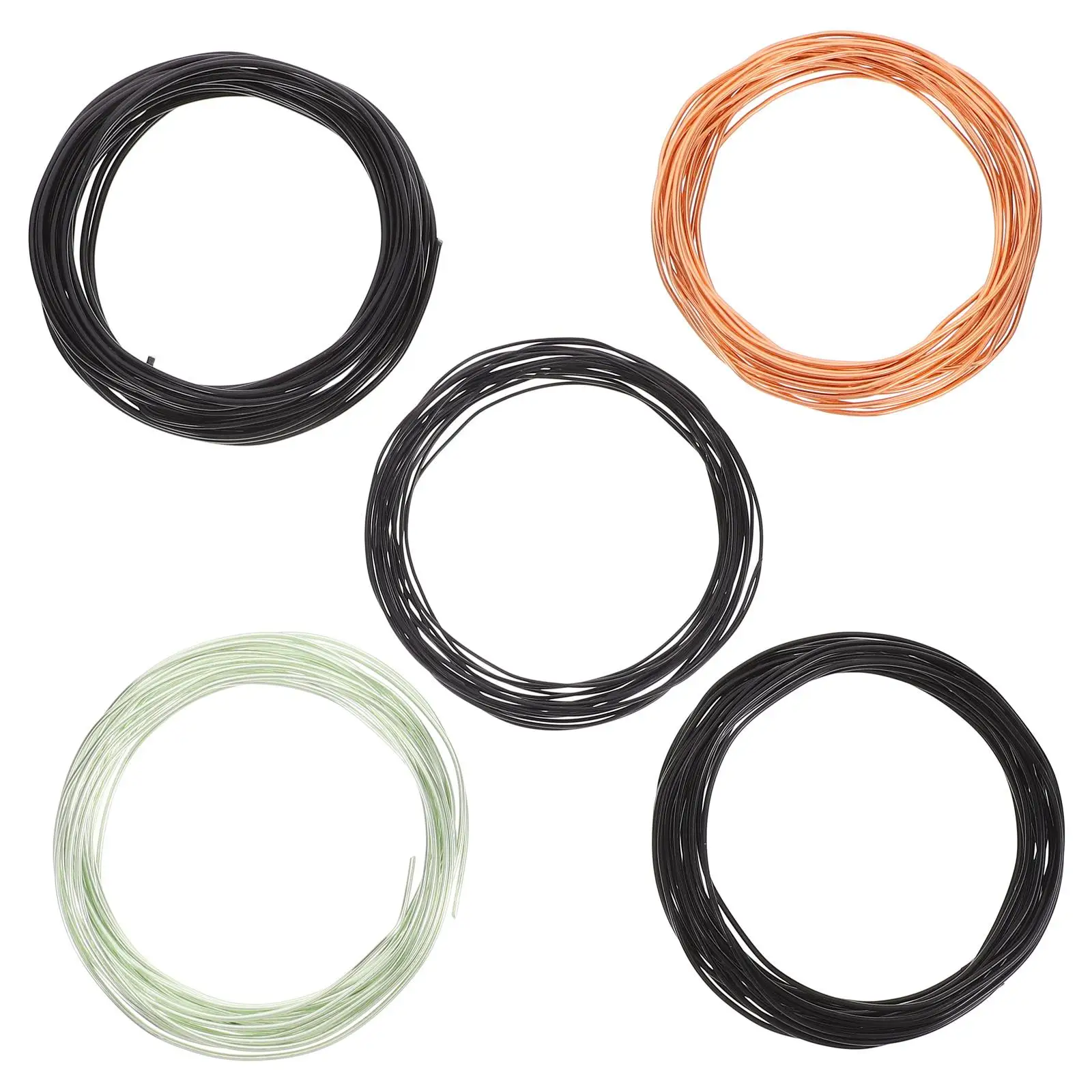 

5 Rolls Aluminumcoiled Wire Stereotypes Black Household for Crafts Soft Pure Bendable