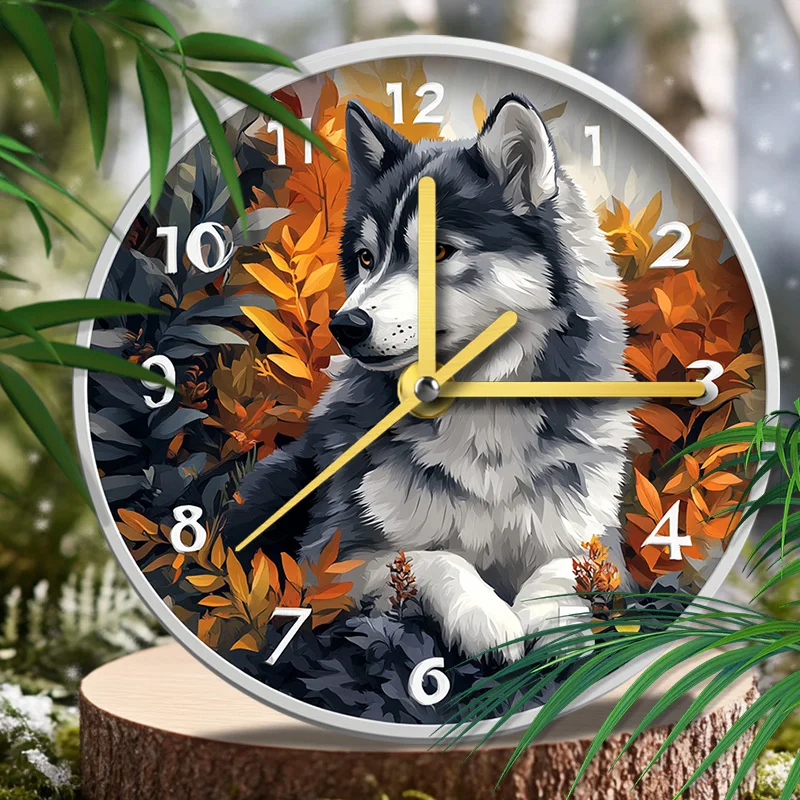 Pet Clock - Husky Design Perfect for Home Décor, Memorials, and Christmas Gift - 20cm & 30cm Sizes Available