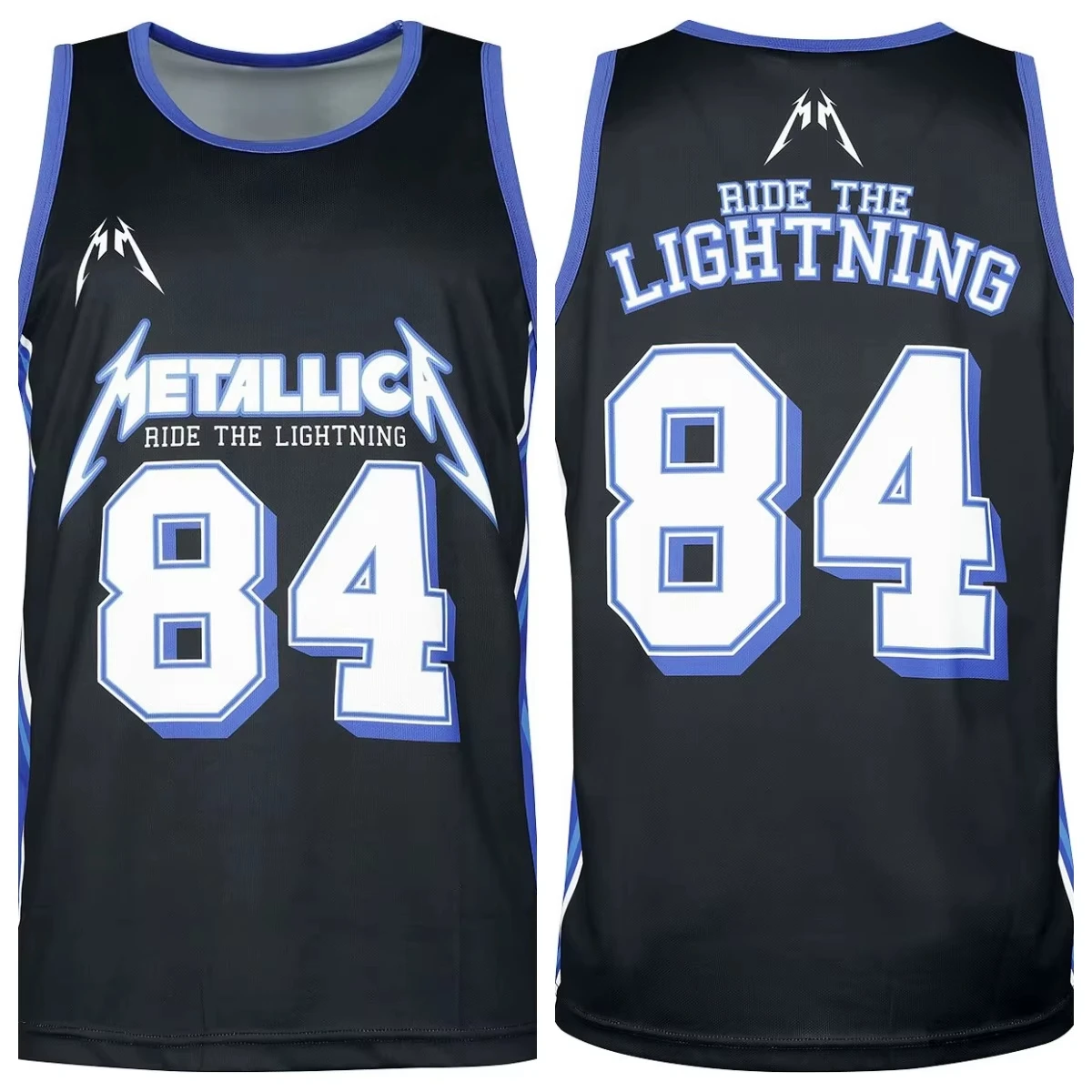 Metallica M72 World Tour 2026 Ride The Lightning Basketball Jersey, Y2K Sports Fan Streetwear, Men's and Women's Loose Tank Top