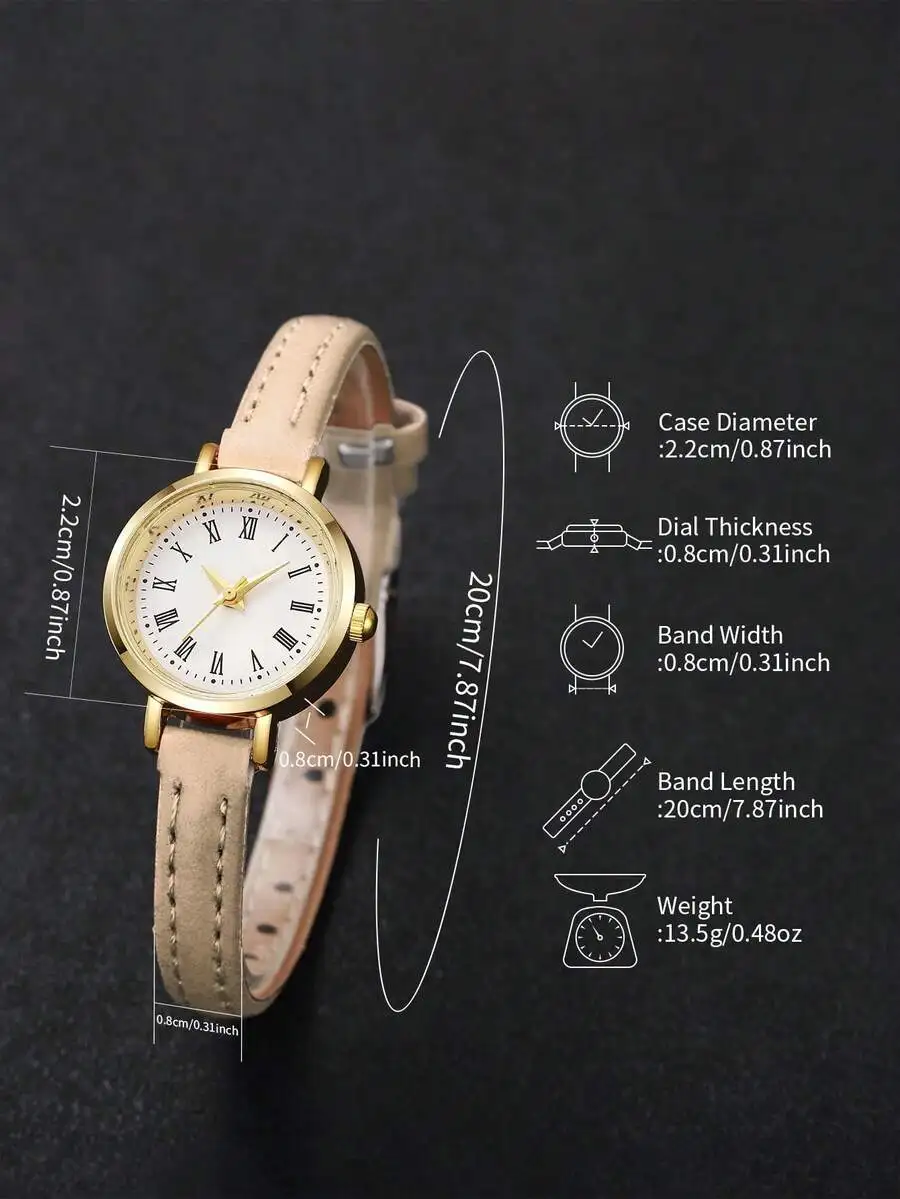 Livesso 1pc Women's Elegant Minimalist Small Dial Quartz Wrist Watch, Fashion & Chic (Watch Box Not Included)