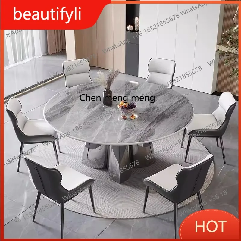 C6601 طاولة طعام فاخرة ومشرقة من ألواح الصخور وكرسي مجموعة حديثة وبسيطة لغرفة المعيشة حجر فائق البلورات مع تور